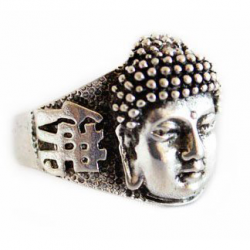 Anillo de plata con buda de la suerte