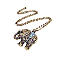 Colgante de elefante con cristal