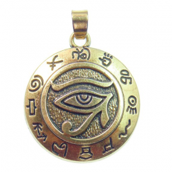 Colgante con ojo de Horus bañado en oro de 18k