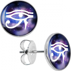 Pendientes con ojo de Horus blanco