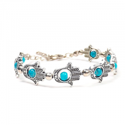 Pulsera manos fátima piedra turquesa