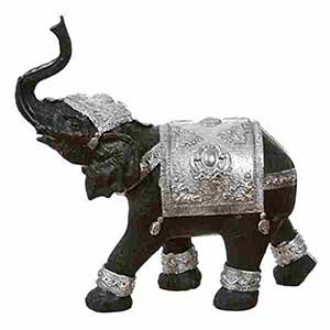 Figura elefante resina plateado